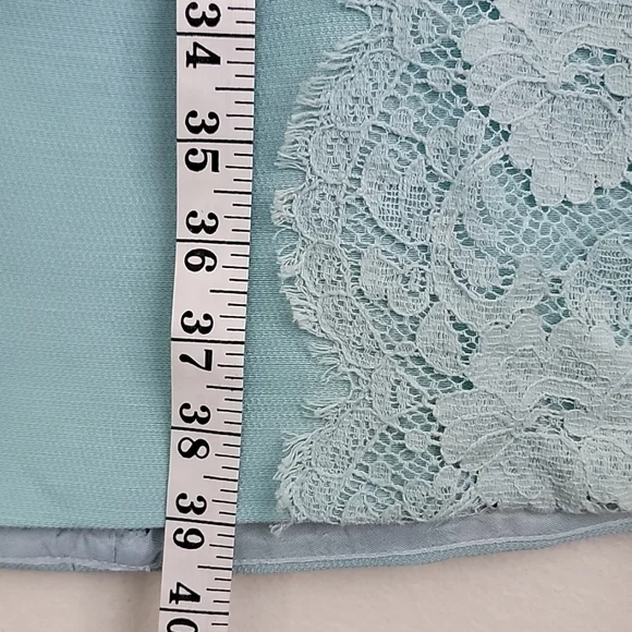 Vintage Blue & Lace Midi Short Sleeve Shift Dress By Jean Lang (Altered Waist) S - Picture 7 of 13